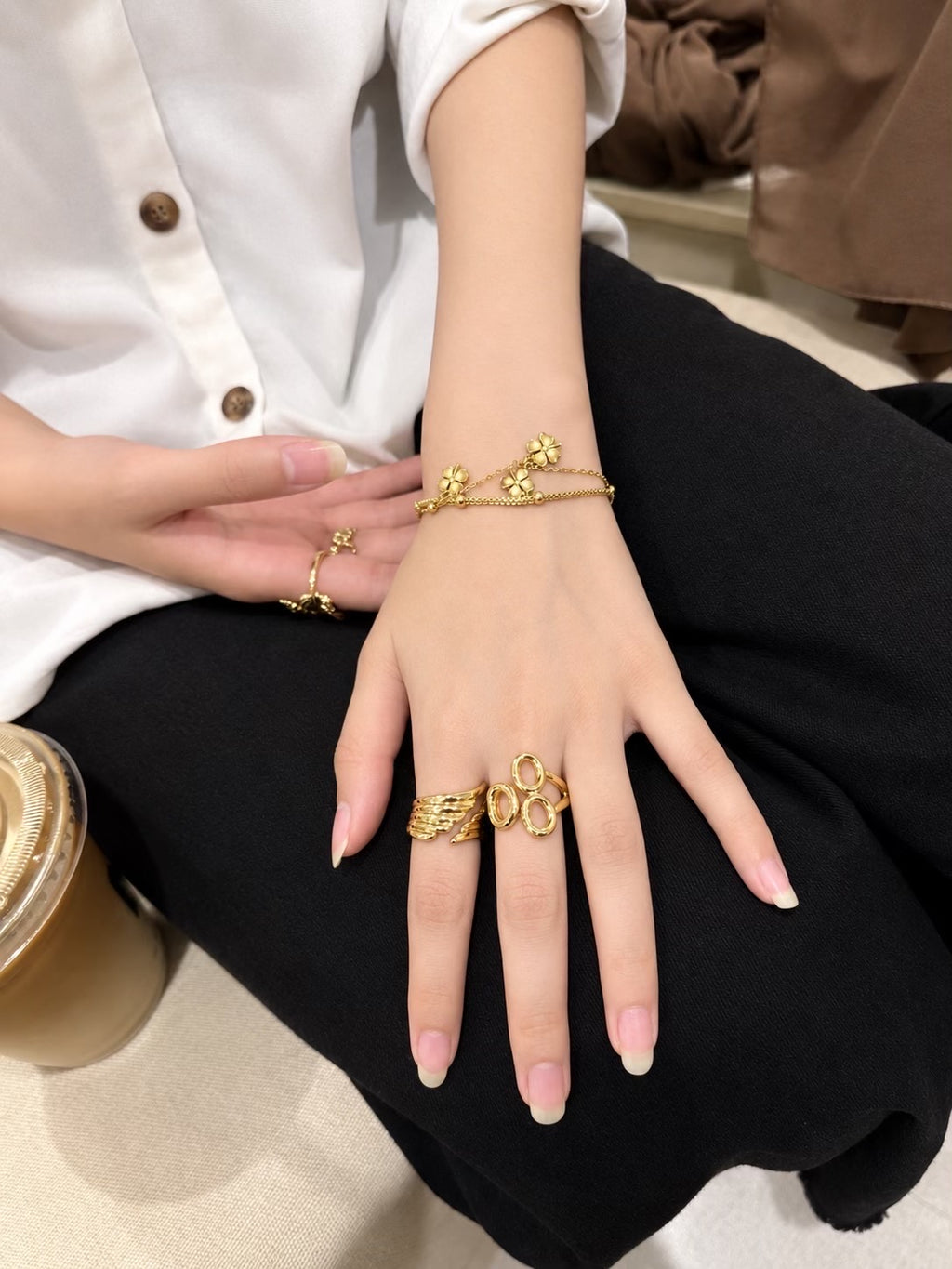 GcB01-Golden clover-Braclet